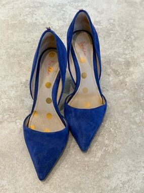 Boden Royal Blue Pointed-Toe Suede Heels